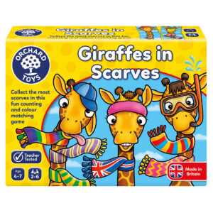 Joc educativ in limba engleza - Girafe cu fular - Giraffes in Scarves - Orchard Toys