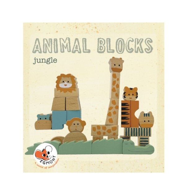 Cuburi din lemn - Animale din junga - Egmont toys